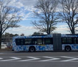 Self-driving bus demonstration experiment: Articulated bus running on public roads begins in Higashihiroshima City for the first time in Japan